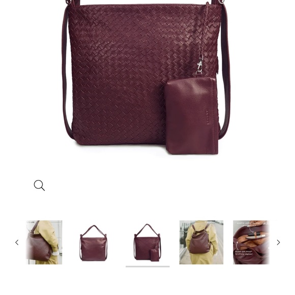 MANDRN Woven Evra Tote - Burgundy Shoulder Bag/ backpack - Picture 5 of 15